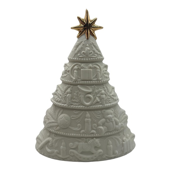 St Nicholas Square Illuminated Jade Porcelain Light Up Christmas Tree 10" w/ Box - Picture 2 of 10